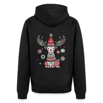 Magie des rennes heureux avec des boules de Noël - Veste à capuche bio Premium Unisexe - noir - Dos - Nico (187cm)