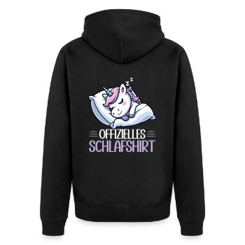 Chemise de nuit officielle Pyjama Unicorn Nights - Veste à capuche bio Premium Unisexe - noir - Dos - Nico (187cm)