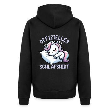 Chemise de nuit officielle Pyjama Unicorn Nights - Veste à capuche bio Premium Unisexe - noir - Dos - Nico (187cm)