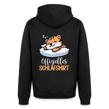 Official Tiger Tiger Lover Sleep Shirt - Unisex Premium Organic Zip Hoodie - black - Back - Nico (187cm)