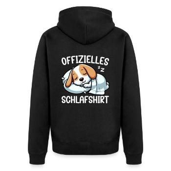 Official Sleep Shirt Beagle Pajamas Chill - Unisex Premium Organic Zip Hoodie - black - Back - Nico (187cm)