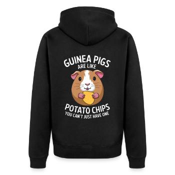 Guinea Pig Saying, Guinea Pig Gift - Unisex Premium Organic Zip Hoodie - black - Back - Nico (187cm)