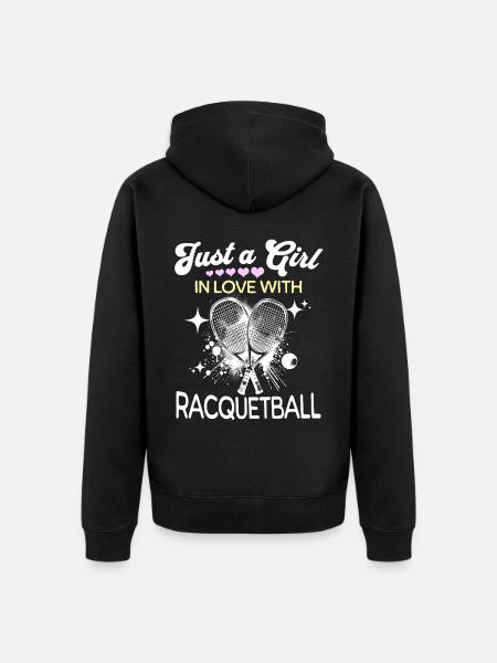 Racquetball Mädchen - Unisex Premium Bio Zip Hoodie - Schwarz