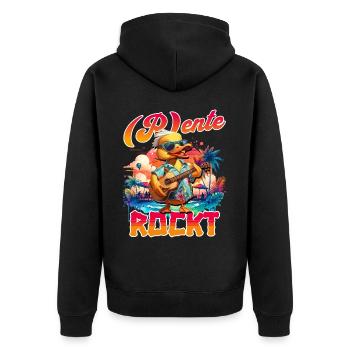 Rentner Rente Sprüche Geschenk Lustig - Unisex Premium Bio Zip Hoodie - Schwarz - Hinten - Nico (187cm)