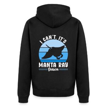 Manta Rays Great Manta Sea Creatures - Unisex Premium Organic Zip Hoodie - black - Back - Nico (187cm)
