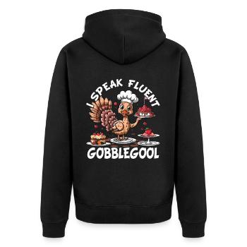 Gobblegool Dinde Thanksgiving - Veste à capuche bio Premium Unisexe - noir - Dos - Nico (187cm)