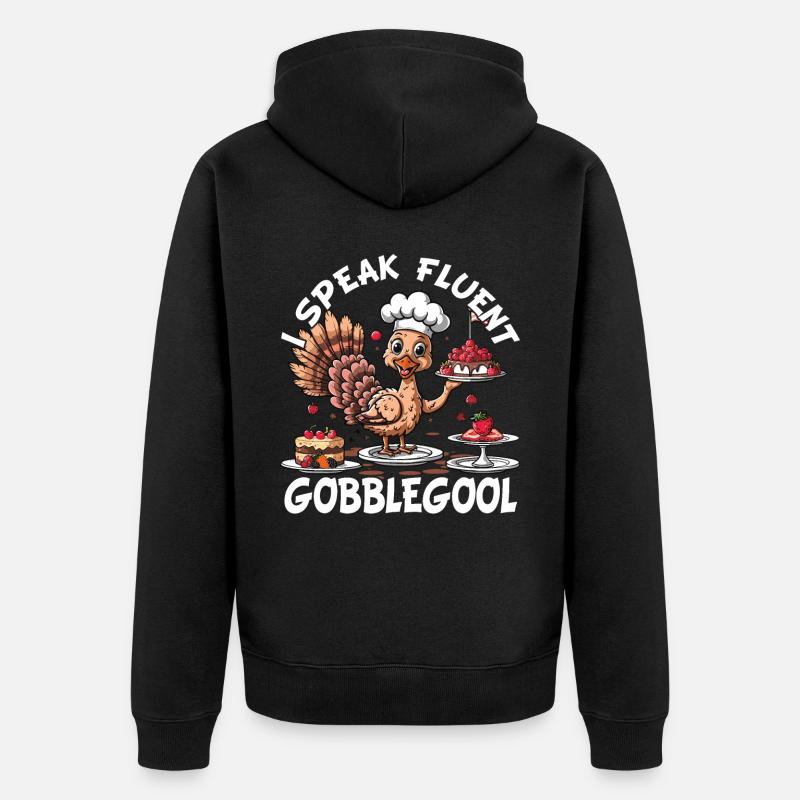 Gobblegool Dinde Thanksgiving - Veste à capuche bio Premium Unisexe - noir