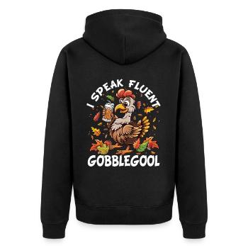 Gobblegool Dinde Thanksgiving - Veste à capuche bio Premium Unisexe - noir - Dos - Nico (187cm)