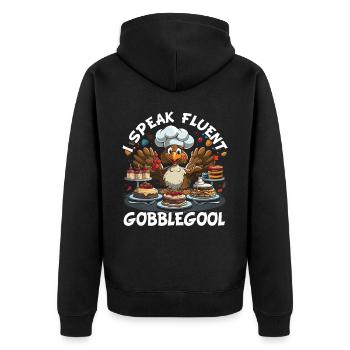 Gobblegool Dinde Thanksgiving - Veste à capuche bio Premium Unisexe - noir - Dos - Nico (187cm)