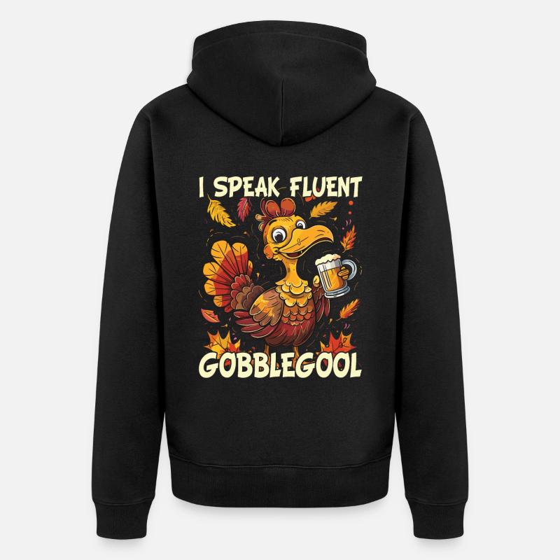 Gobblegool Dinde Thanksgiving - Veste à capuche bio Premium Unisexe - noir