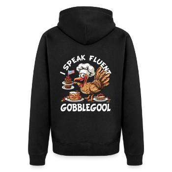 Gobblegool Dinde Thanksgiving - Veste à capuche bio Premium Unisexe - noir - Dos - Nico (187cm)