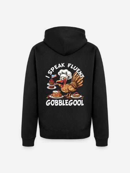 Gobblegool Turkeyday Thanksgiving - Unisex Premium Bio Zip Hoodie - Schwarz