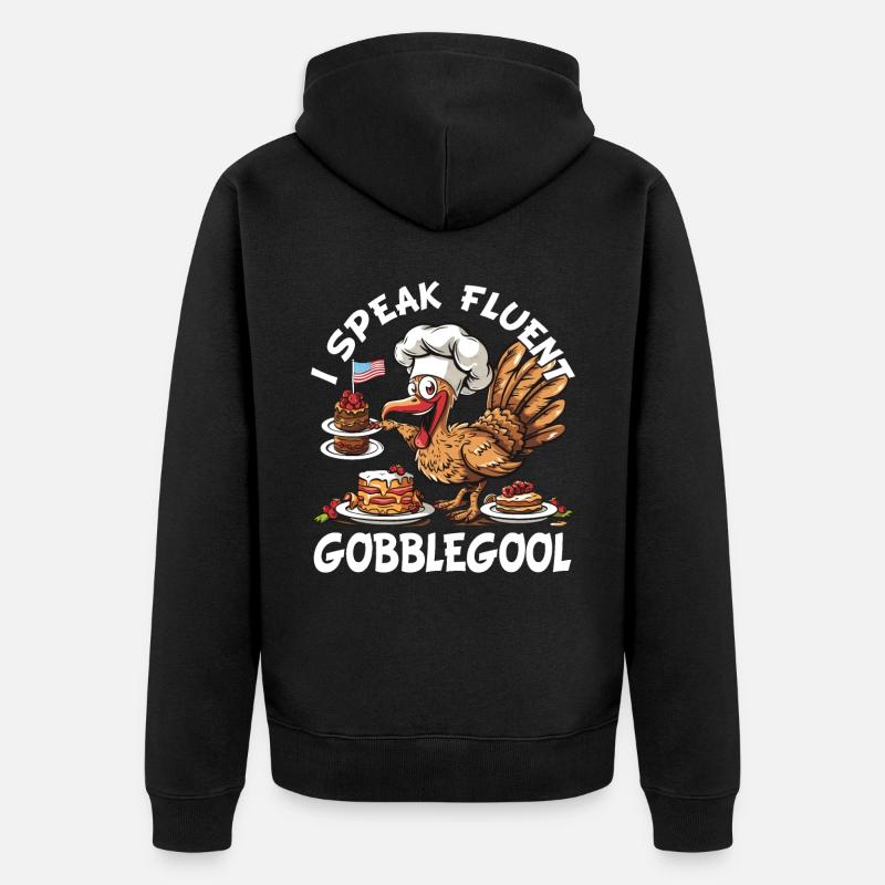 Gobblegool Dinde Thanksgiving - Veste à capuche bio Premium Unisexe - noir