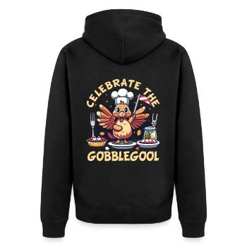 Gobblegool Dinde Thanksgiving - Veste à capuche bio Premium Unisexe - noir - Dos - Nico (187cm)