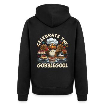 Gobblegool Dinde Thanksgiving - Veste à capuche bio Premium Unisexe - noir - Dos - Nico (187cm)
