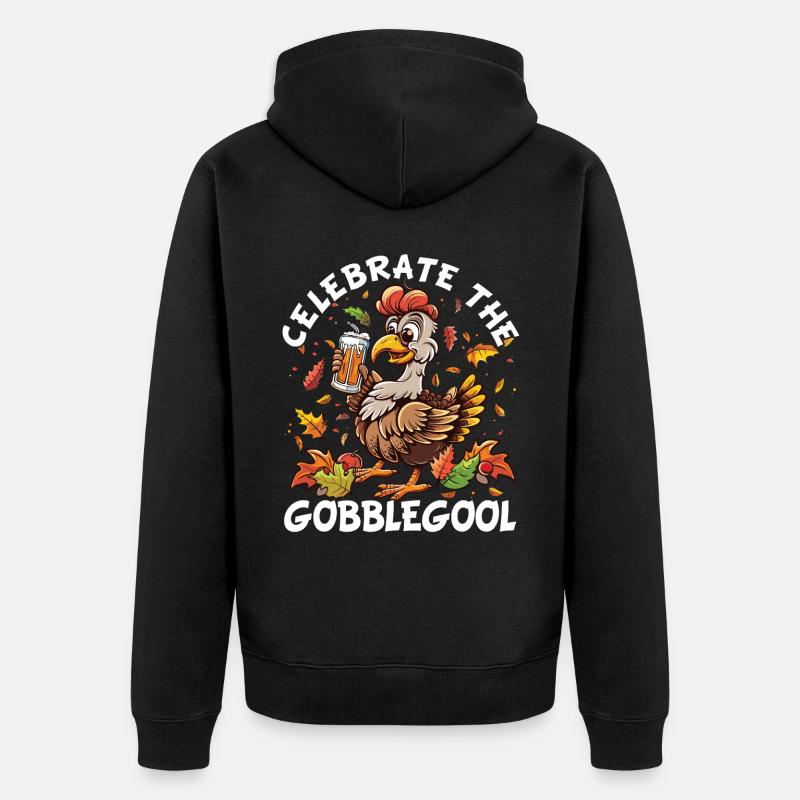 Gobblegool Dinde Thanksgiving - Veste à capuche bio Premium Unisexe - noir