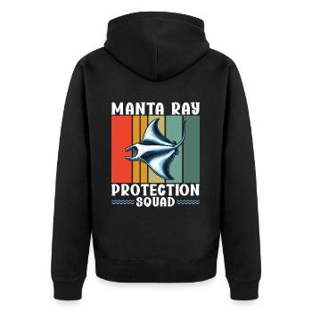 Manta Rays Great Manta Sea Creatures - Unisex Premium Organic Zip Hoodie - black - Back - Nico (187cm)