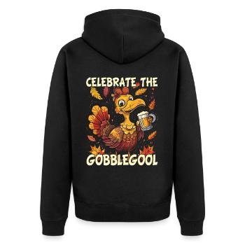 Gobblegool Dinde Thanksgiving - Veste à capuche bio Premium Unisexe - noir - Dos - Nico (187cm)