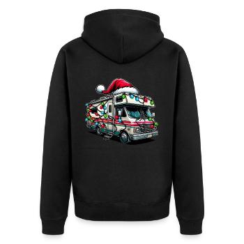 RV Camping Wohnmobil Wohnmobil Urlaub Weihnachten - Unisex Premium Bio Zip Hoodie - Schwarz - Hinten - Nico (187cm)