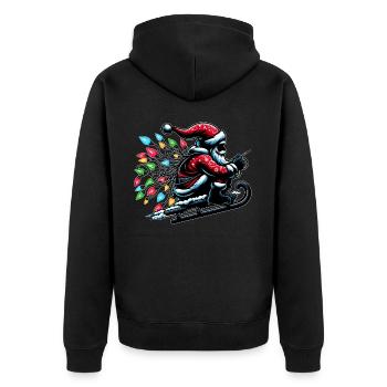 Santa Claus Sleigh Ride Christmas Xmas We - Unisex Premium Organic Zip Hoodie - black - Back - Nico (187cm)