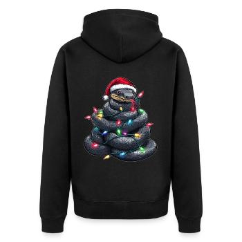 Chapeau de Noël Black Snake Noël - Veste à capuche bio Premium Unisexe - noir - Dos - Nico (187cm)