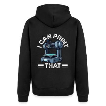 Don't worry, I can print it 3d printer humor - Unisex Premium Organic Zip Hoodie - black - Back - Nico (187cm)