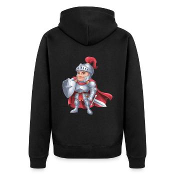 Freundlicher Ritter als Geburtstagsgeschenk Design - Unisex Premium Bio Zip Hoodie - Schwarz - Hinten - Nico (187cm)