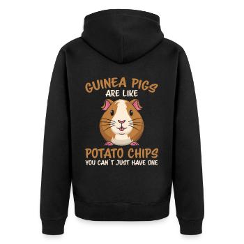Guinea Pig Saying, Guinea Pig Gift - Unisex Premium Organic Zip Hoodie - black - Back - Nico (187cm)