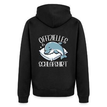 Official Sleep Shirt Dolphin Pajamas - Unisex Premium Organic Zip Hoodie - black - Back - Nico (187cm)