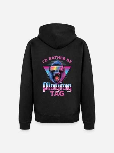 Tag Gaming VR Gorilla - Premium økologisk unisex-hettejakke - svart