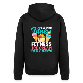 Fitness amateur de crème glacée disant design - Veste à capuche bio Premium Unisexe - noir - Dos - Nico (187cm)