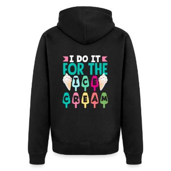 Je le fais pour l’amateur de glaces - Veste à capuche bio Premium Unisexe - noir - Dos - Nico (187cm)