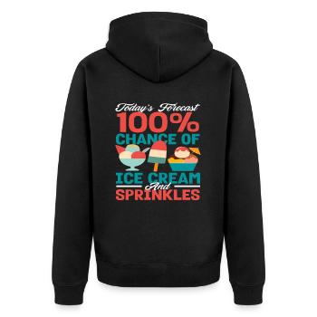 Eiscreme Liebhaber Eis Und Streusel - Unisex Premium Bio Zip Hoodie - Schwarz - Hinten - Nico (187cm)