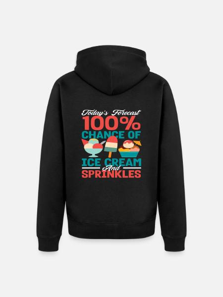 Cream Lover Cream And Sprinkles - Unisex Premium Organic Zip Hoodie - black