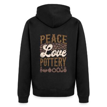Pottery Ceramics Artist Girl Peace - Unisex Premium Organic Zip Hoodie - black - Back - Nico (187cm)