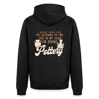 Poterie Céramiste Artiste I Might - Veste à capuche bio Premium Unisexe - noir - Dos - Nico (187cm)