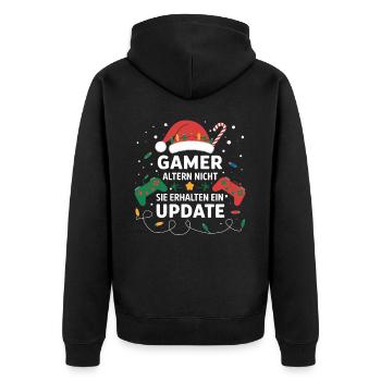 Gamer Gaming Gamer Gaming Christmas - Unisex Premium Organic Zip Hoodie - black - Back - Nico (187cm)