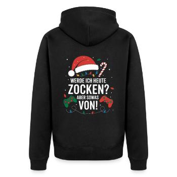 Gamer Gaming Gamer Gaming Christmas - Unisex Premium Organic Zip Hoodie - black - Back - Nico (187cm)