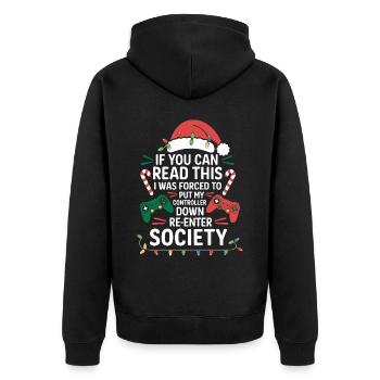 Gamer Gaming Gamer Gaming Christmas - Unisex Premium Organic Zip Hoodie - black - Back - Nico (187cm)