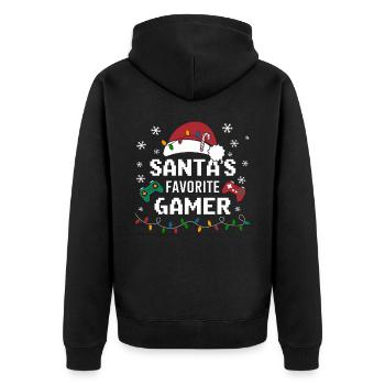 Gamer Gaming Gamer Gaming Christmas - Unisex Premium Organic Zip Hoodie - black - Back - Nico (187cm)