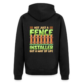 Fence installer - Unisex Premium Organic Zip Hoodie - black - Back - Nico (187cm)