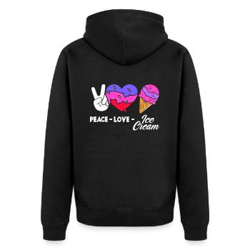 Peace Love Cream Fan Cream - Veste à capuche bio Premium Unisexe - noir - Dos - Nico (187cm)