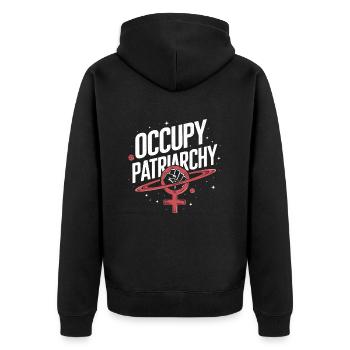 Occupy Patriarchy Feminist Empowerment - Unisex Premium Organic Zip Hoodie - black - Back - Nico (187cm)