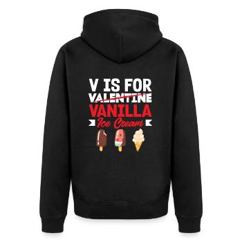 Vanille Eis Liebhaber Eiscreme - Unisex Premium Bio Zip Hoodie - Schwarz - Hinten - Nico (187cm)