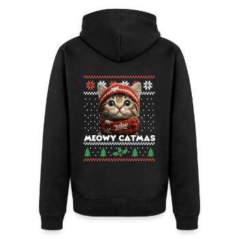 Meowy Catmas Noël assorti Look avec bonnet - Veste à capuche bio Premium Unisexe - noir - Dos - Nico (187cm)