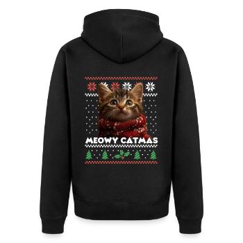 Le look de Noël assorti de Meowy Catma avec du rouge - Veste à capuche bio Premium Unisexe - noir - Dos - Nico (187cm)