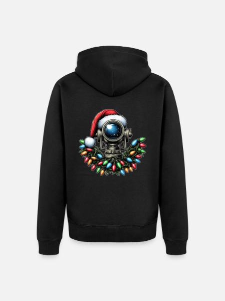 Telescope Stargazing Stargazer Astronomy - Unisex Premium Organic Zip Hoodie - black