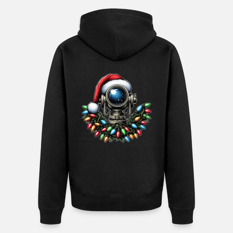 télescope Observation des étoiles Astronomie - Veste à capuche bio Premium Unisexe - noir