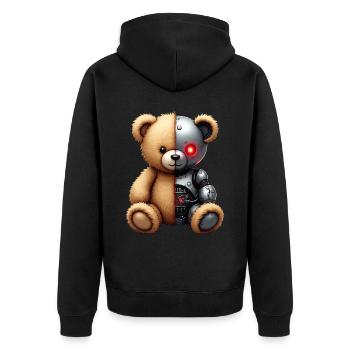 Robot Drôle Tech Ours En Peluche Cyborg Animal Ours - Veste à capuche bio Premium Unisexe - noir - Dos - Nico (187cm)