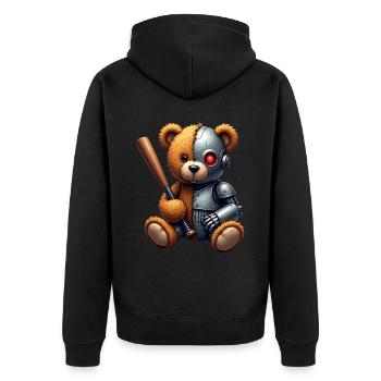 Robot Drôle Tech Ours En Peluche Cyborg Animal Ours - Veste à capuche bio Premium Unisexe - noir - Dos - Nico (187cm)